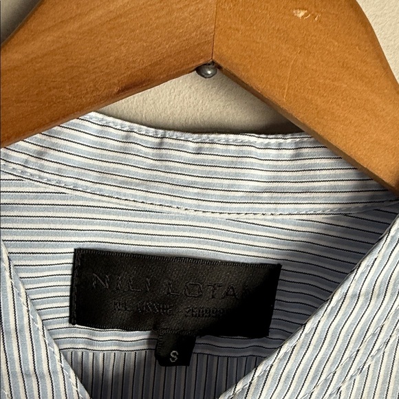 NILI LOTAN Stripe Cotton Button Down Shirt Small - Picture 7 of 13